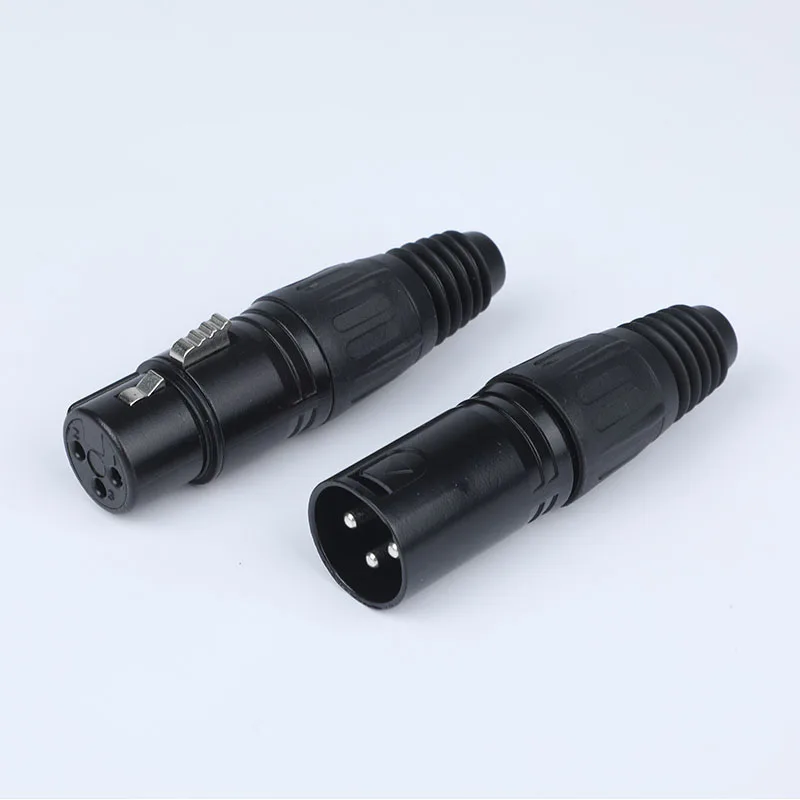 3 pin XLR black male female connector NC3FX-B NC3MX-B