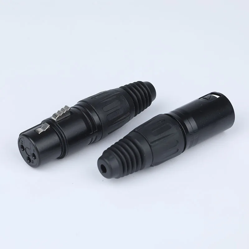 3 pin XLR black male female connector NC3FX-B NC3MX-B