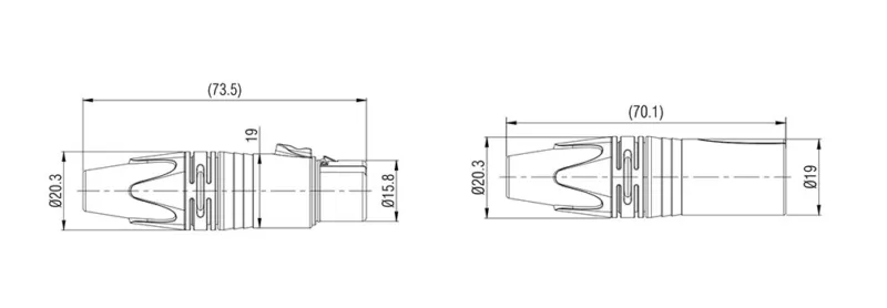 3 pin XLR male female metal cable audio connector NC3FXX NC3MXX