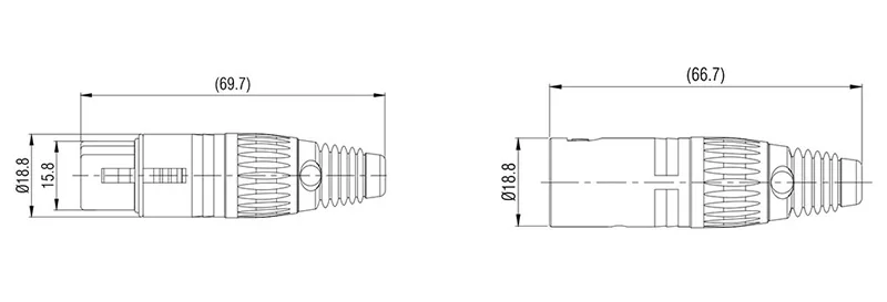4 pin XLR male female metal cable connector NC4FX NC4MX