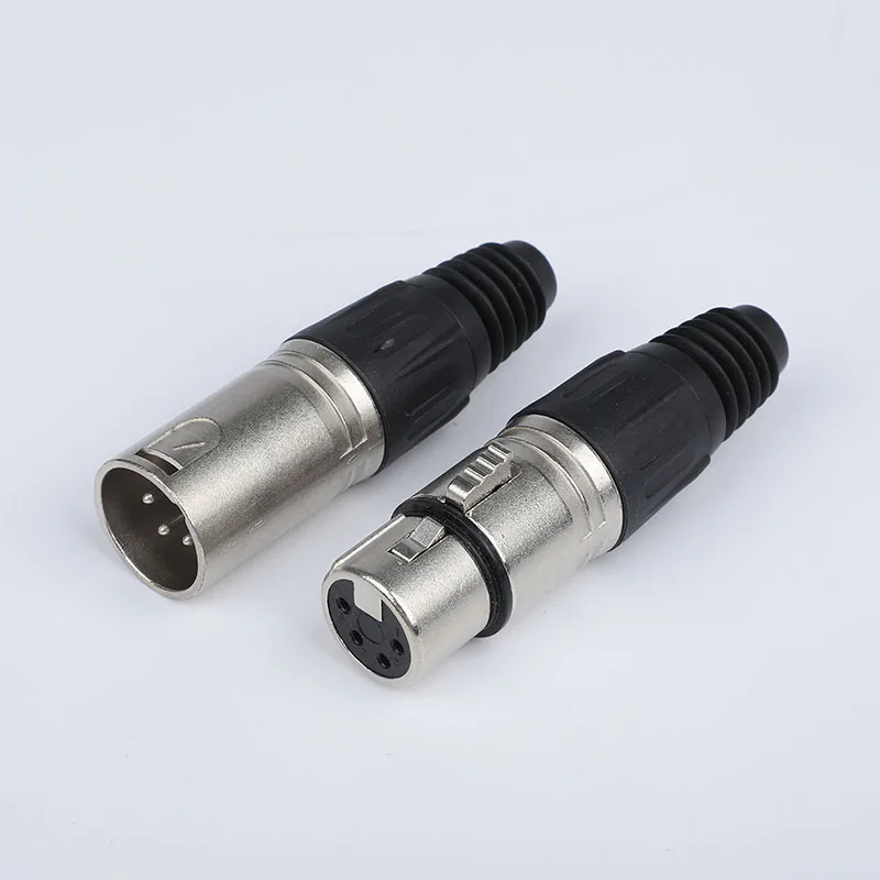 NC4FX NC4MX 4 Pin XLR Metal Plug Connector Male Female Cable Power Audio Connector