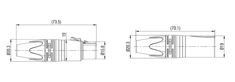 5 pin XLR male female DMX cable connector NC5FXX NC5MXX