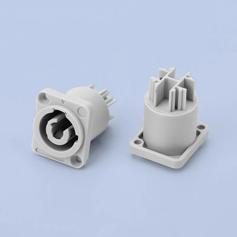 3 pin powercon male connector grey locking AC plug