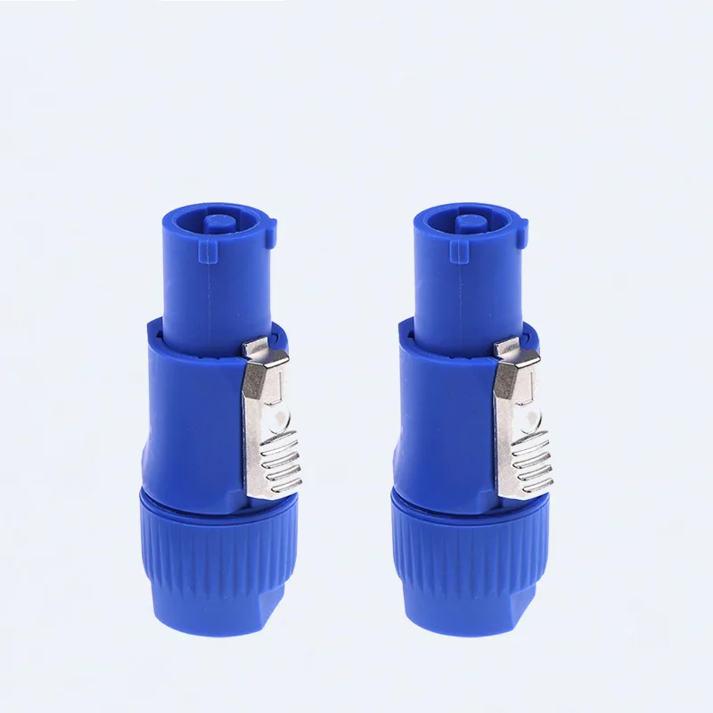 3 pin powercon female panel mount connector blue 20A 250V