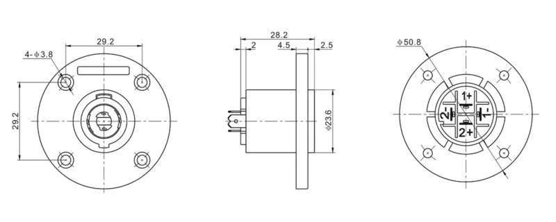 HP-80 4 pole speakon female twist lock speaker connector