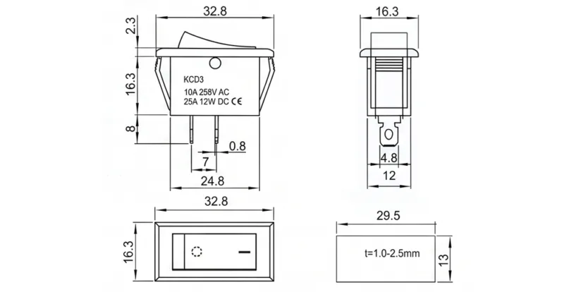 KCD3-103-2 Rocker Switch