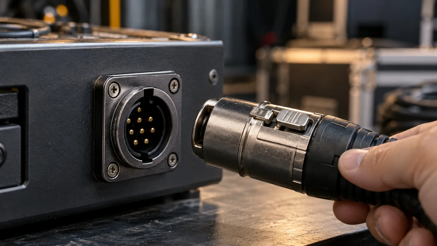 7 Pin XLR Panel Mount Socket: Metal Housing and Quick Locking